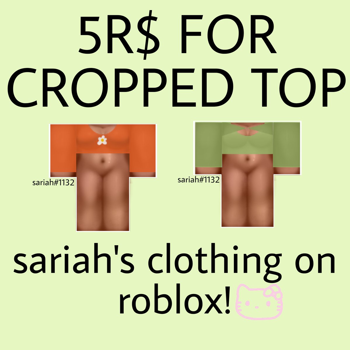 sariahsclothing's tweet photo. two new shirts just dropped! group: sariah's clothing! 
#roblox #robloxclothing #sariahsclothing #croppedtop #robloxdesigner #5robux https://t.co/g0ntgcoiti