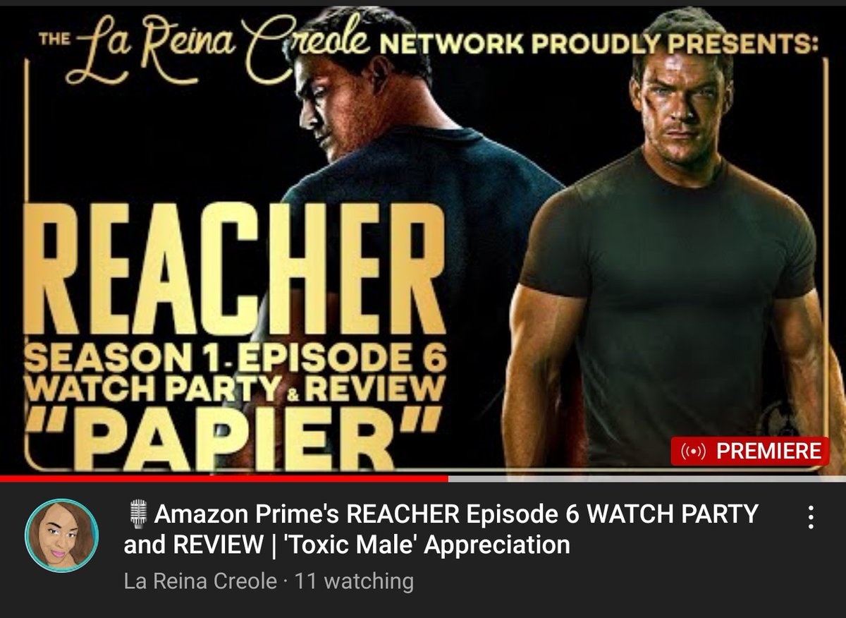 GNinjuh's tweet photo. THE #LaReinaCreole NETWORK
PROUDLY PRESENTS
THE #AfterSchoolSpecial 

🎙#AmazonPrime's #REACHER SEASON 1 Episode 6 "PAPIER" WATCH PARTY And REVIEW  With @LaReinaCreole &amp; #RrrMmmm 
#ToxicMale #Appreciation

#LeeChilds
#ReacherOnPrime
https://t.co/vNBIxkPstW https://t.co/IHiD3XTRH9