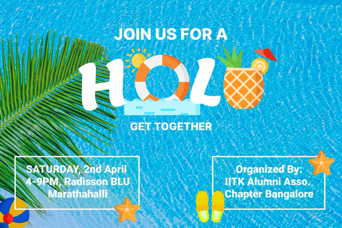 iitkaablr's tweet photo. Holi Get Together 2022
Are you up for another fun-filled offline event?...
Join us this Saturday at Radisson Blu, Marathahalli
Time: 4PM-9PM, 2nd April
Register Here: https://t.co/N9FF6XHibx https://t.co/MMPH1fuXn3