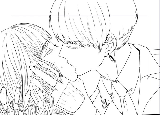ようやくここまで進んだけど進捗としてはダメです。髪の毛描くの難しい… 