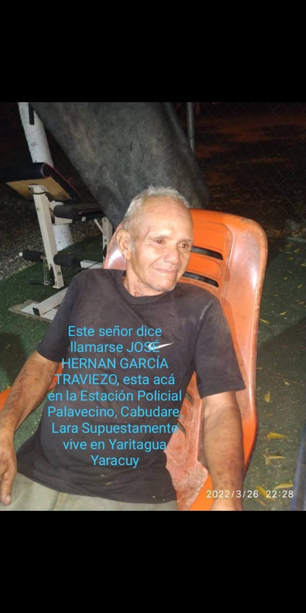 laprensalara's tweet photo. #ServicioPúblico | Un señor que se identifica como José Hernán García Travieso se encuentra en la estación de servicio de la PNB de Cabudare, municipio Palavecino, dice vivir por Sabana de Parra en Yaracuy.

Por esta vía buscan su familia o conocidos. https://t.co/sE7NHDAwEy