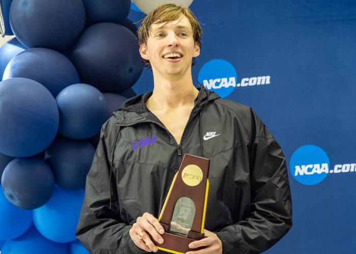 SwimmingWorld's tweet photo. 2022 NCAA Men's Championship: Brooks Curry on Another Hometown Win: 'I've Been Dreaming About This Race' (VIDEO) - https://t.co/2BZcTFLHOJ #SwissTiming https://t.co/aQgMxiU39m