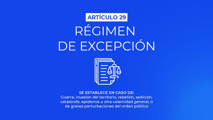 Agaton79's tweet photo. Se aprobó el Régimen de Excepción, se suspenden por 30 días los siguientes derechos: 

Libertad de asociación
Derecho de defensa
Plazo de detención administrativa de 72hrs
Inviolabilidad de la correspondencia

En un país donde ya no hay instituciones independientes. Preocupante. https://t.co/gHhjKBI7Xc