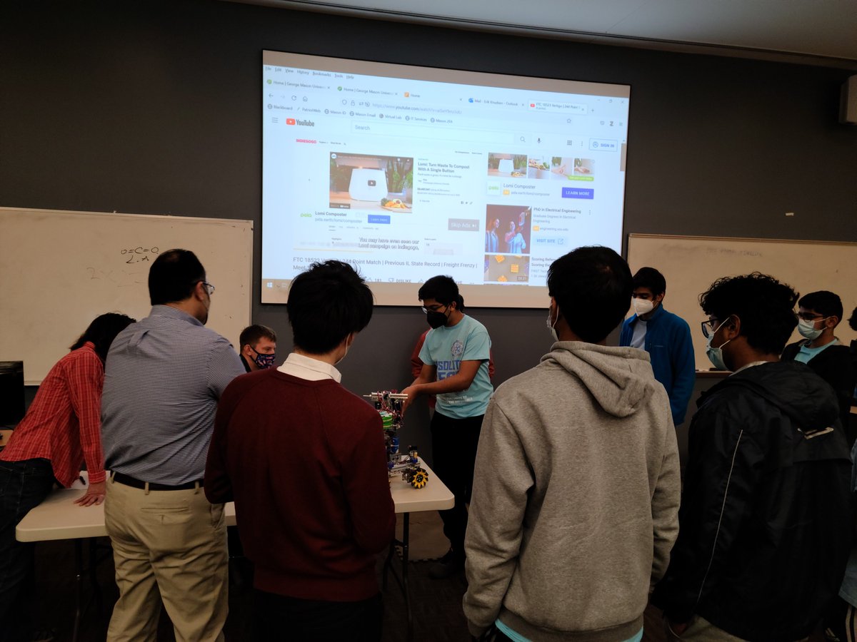 AbsoluteZeroFTC's tweet photo. Thank you to the George Mason University professors to giving us excellent suggestions on improving the robot! https://t.co/y0HEvabe5K