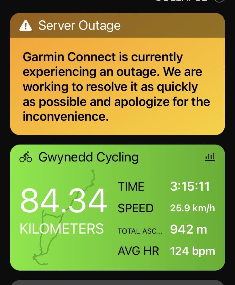 nonpublicjohn's tweet photo. ⁦@Garmin⁩ always a Sunday and too frequently ooh well I’ll have a pint and wait semi-patiently yo check my ⁦@Strava⁩ - get well soon x https://t.co/XXR2Aenm47