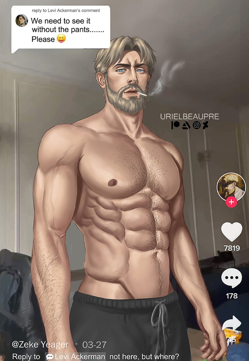 Urielbeaupre15's tweet photo. one the poll winner for the meme redraw, Zeke
-with and w/o glasses versions
#zekeJaeger #AttackOnTitan  #進撃の巨人 https://t.co/n6SvCyBC15