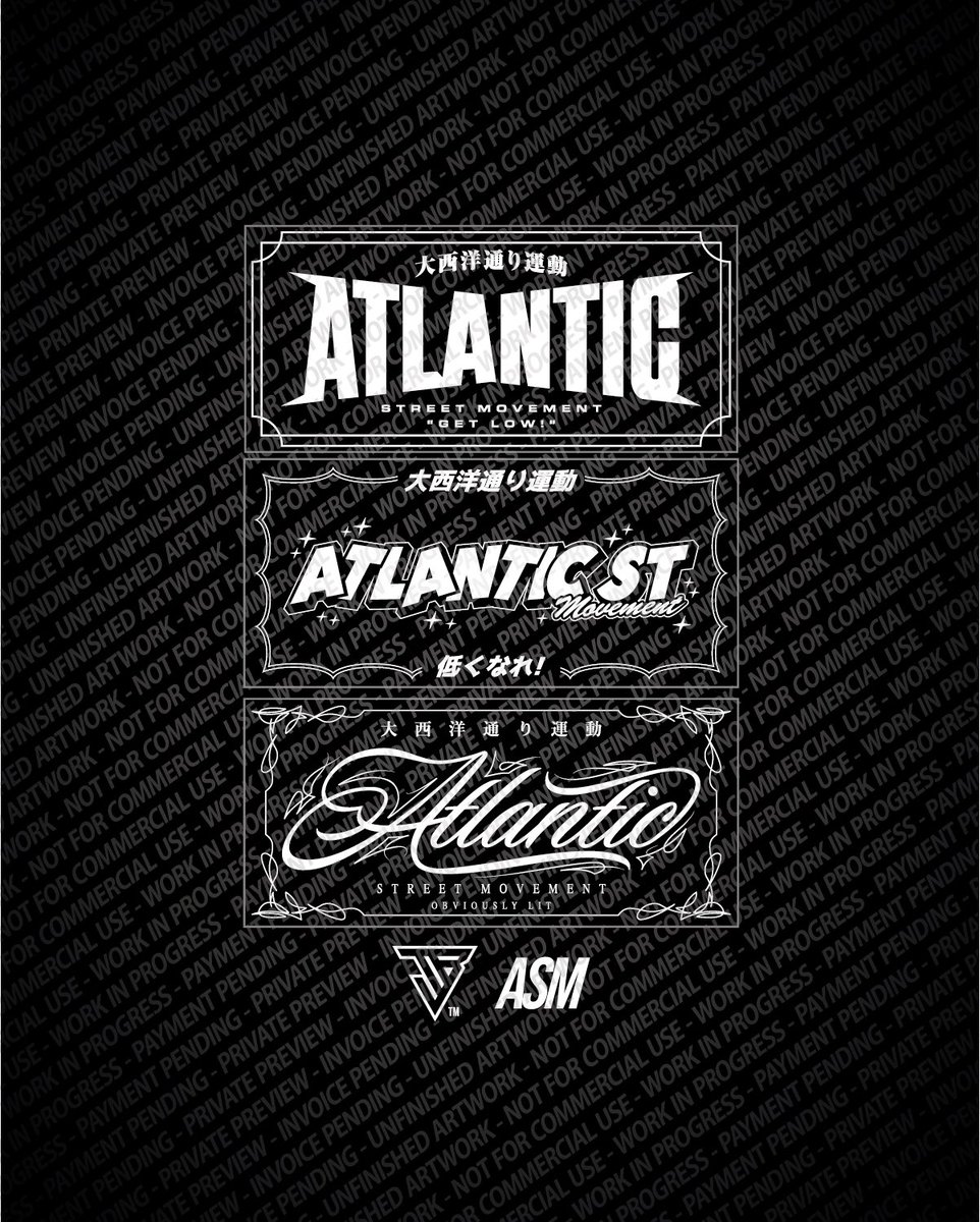 JACKBX91's tweet photo. Current @ASMvment sticker set that I’m currently working on.
Latest VIP ( Bippu ) style design has been added . Got 2 more to go.
#atlanticstreetmovement #carsticker #carstickers #ステッカー #ビップカーステッカー #チームステッカー #obviouslylit #getlow https://t.co/XNOYE5vYI1