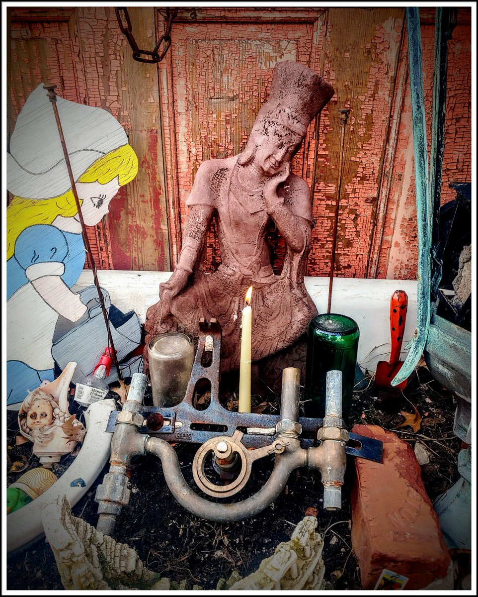 reusedepot's tweet photo. Take a moment at the salvage alter before you enter the gates of our Reclaimed Heaven... It's always good to say a lil prayer to the Salvage Gods for what you're looking for. 
#slavage #recycle #preyyoufindit #diy #relaimed #reuse #design #buildingmaterials #seconduse #discount https://t.co/N7yI0lJ6Vx