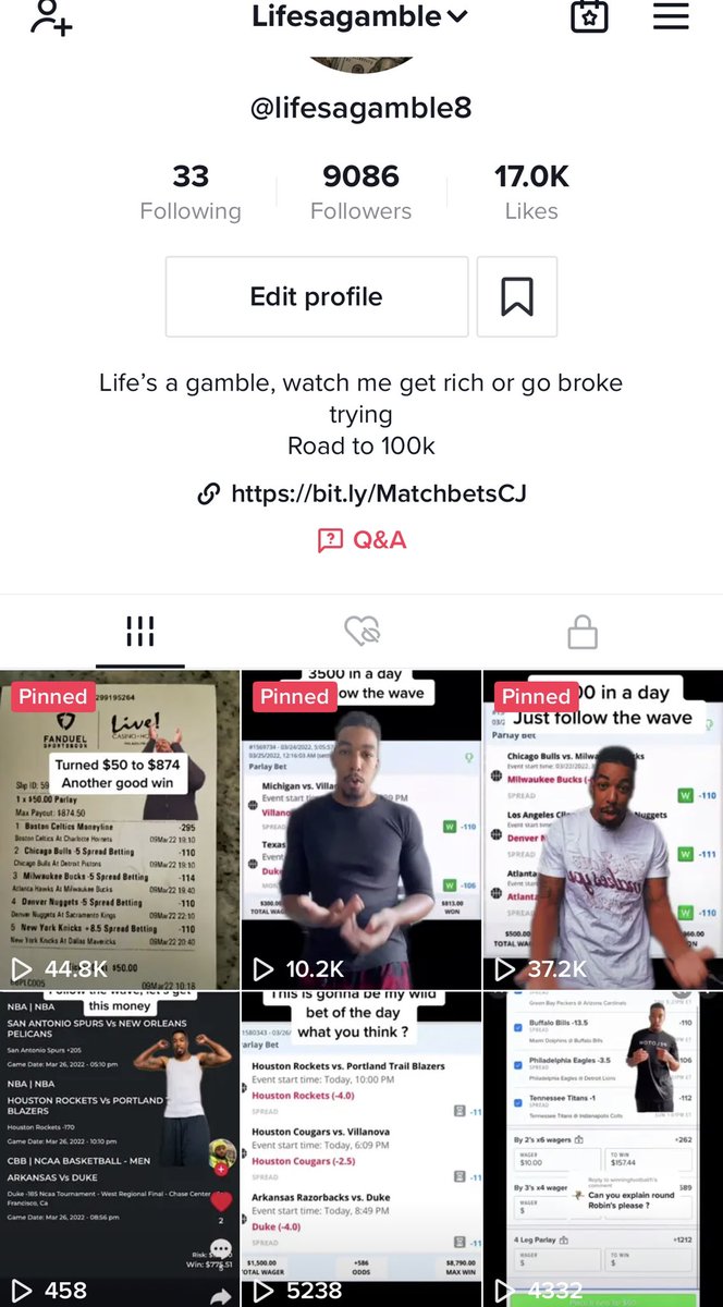 Cash_out327's tweet photo. I always tell people do what you love and find ways to monetize it, I found a way to get paid to do what I like … gamble, and I’m using my TikTok to help others make money and real people have been winning a lot of money, if you see this tweet please share and follow https://t.co/I37BBvy9AZ