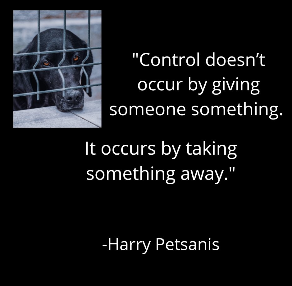 "Control doesn't occur by giving someone something. It occurs by taking something away." 
-Harry Petsanis
#selfimprovement
#accountability
#authenticity
#Control
#mindsetmatters
#mindsetiseverything
#quote #quotes #quoteoftheday
#quotesoftheday
#mentalhealth
#quotestoliveby