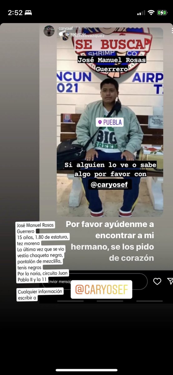 Lane9524's tweet photo. Por favor compartan, es el hermano de un amigo. 

📍Puebla. https://t.co/t39n7gZfJm