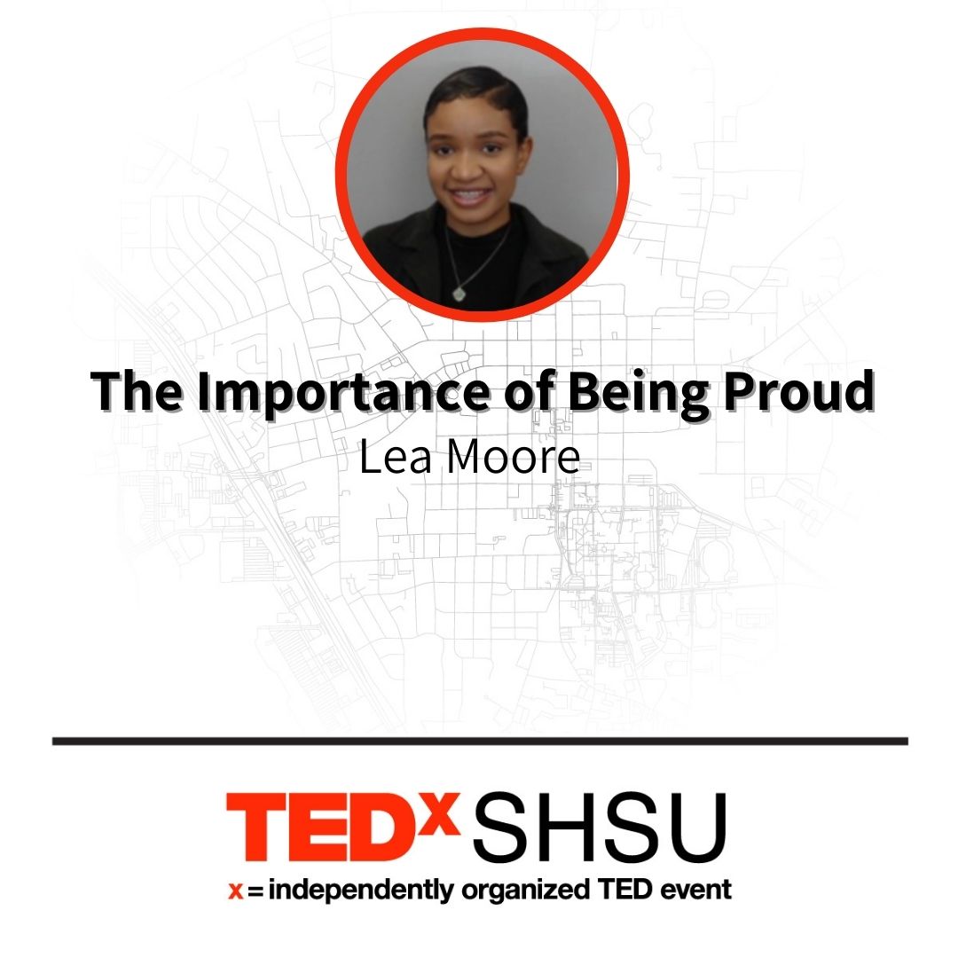 TEDxSHSU's tweet photo. Come hear featured speaker Lea Moore at #tedxshsu. Session 3: 3:30 - 5:30 PM. April 5. https://t.co/o31R86rCnQ. @SamHoustonState @SHSUHonors https://t.co/zA135wcee6