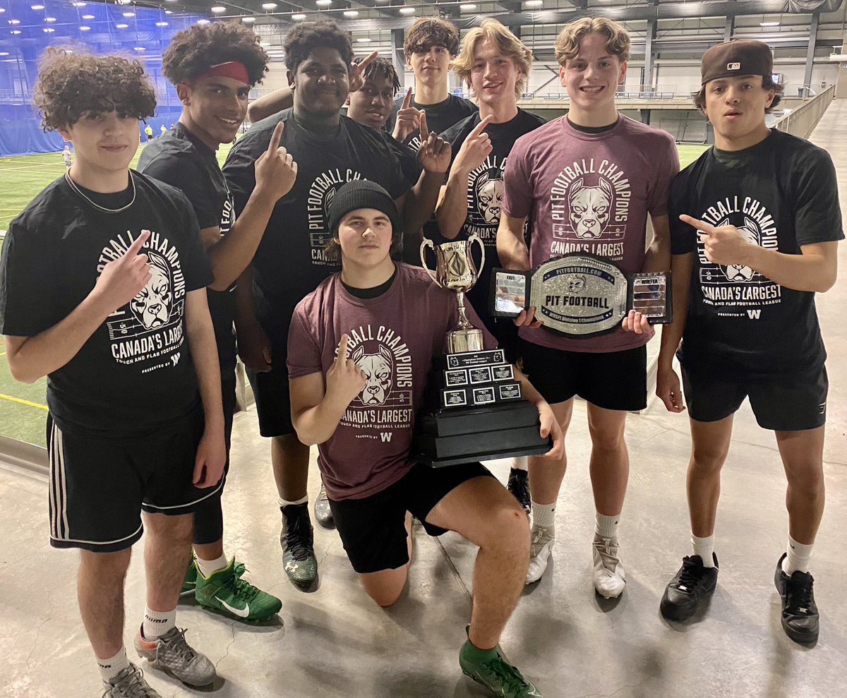 VMCTrojansFball's tweet photo. Proud of r 2 Varsity Flag Teams who played in the Div 1 @PITFOOTBALL Final last night. Congrats to Team Green on their victory, and Adrian W, Jalen M, Isiah I &amp; Gibril K on their all-star selections!
‘Virtus et Honor’
@icvmcwpg
@PembinaTrails
@The_WHSFL
@chatfootball
@fbmanitoba https://t.co/4ot4u7IHn6