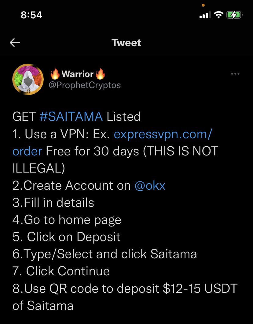 notkelbel's tweet photo. 🚨🚨ATTN: #SaitamaWolfPack 🚨🚨

HTN @CryptoServidora has agreed to reimburse up to 1.5 bil #Saitama for the first 500 ppl from now until the end of the #OKX contest. To vote you must sign up for @okx and transfer at least 1.5 bil #saitamatoken. 

See below for additional rules https://t.co/xJyrMQx4Km