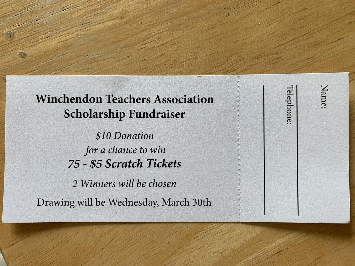 WTA Scholarship Fundraiser. Only 500 tickets printed. Please consider supporting our scholarship. $10 donation - PayPal, Venmo, CashApp, cash accepted.
