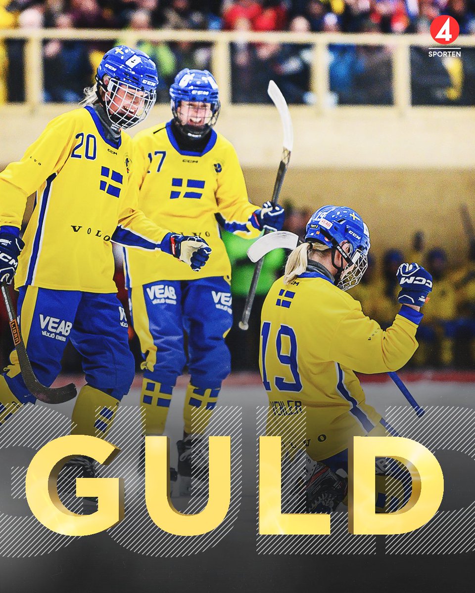 TV4Sport's tweet photo. JAA! VM-GULD! 🇸🇪👏🇸🇪 Sverige besegrade Norge i bandyfinalen med hela 12-0. https://t.co/izWSdCvsFJ