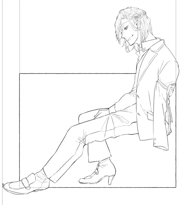 座るの描くの楽しい
これは原稿のDomヴィル 