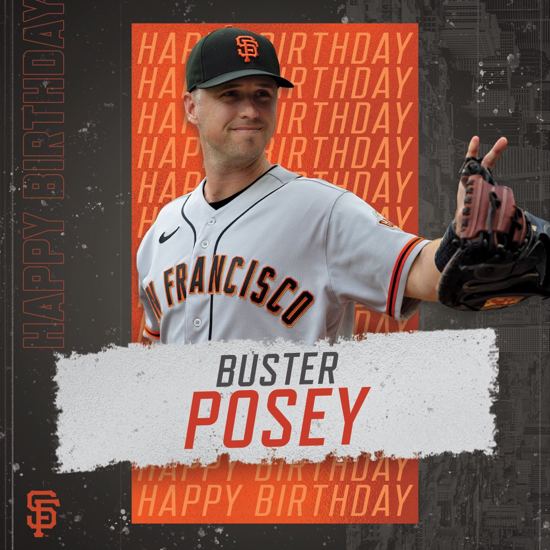 SFGiants's tweet photo. Wishing a very happy birthday to @BusterPosey today 🥳 https://t.co/Kkc702nydd