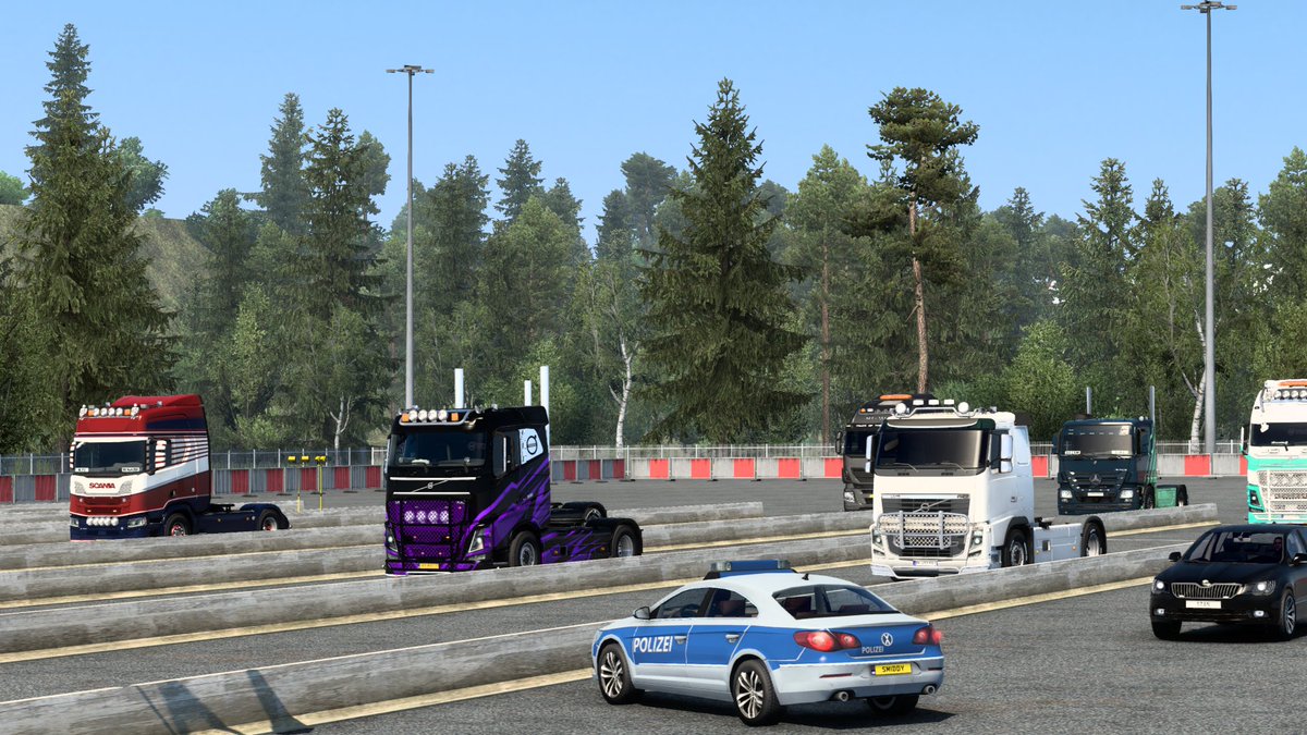 TruckersMP's tweet photo. Was that a plane? ✈️ 

We've had some blistering times set at the #TruckersMP Tournament drag strip 🏎️ 

Those who qualified will be moving onto the infamous Knock the Cone challenge!

Did you compete in a drag race? Let us know how it went, and if you qualified below 👇 https://t.co/81rVY5BPYR