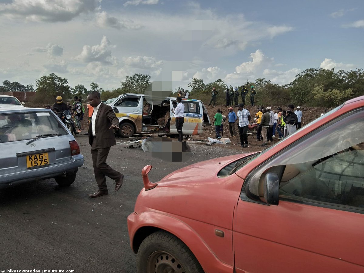 a3Route's tweet photo. 17:45 A very bad accident near M-PESA Foundation Academy, on Thika Mangu Road.
Several feared dead, others seriously injured.
No rescue response yet  https://t.co/zblVsAUD1L via @ThikaTowntoday