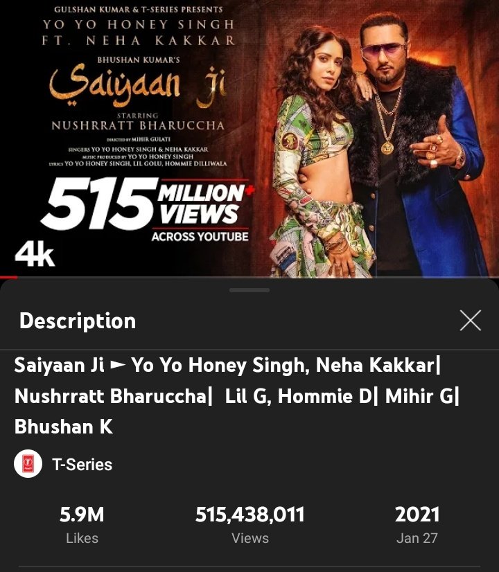 LSMTRENDS's tweet photo. 📊 #LISA - 'MONEY' Perf. Video (515.5M) now joins the Top 10 most-viewed artist video released in 2021 on YouTube surpassing "Saiyaan Ji" (515.4M). ✨ 

- It's the only DANCE VIDEO and K-POP female act in Top 10. Congratulations LISA! 👏

#SuperstarLalisaDay #LovingLisaDay https://t.co/KYHPFLsucz