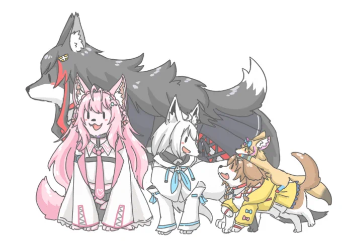 holo犬科🐶✨
#できたてころね   
#絵フブキ  
#みおーん絵 
#こよりすけっち
#絵まる 