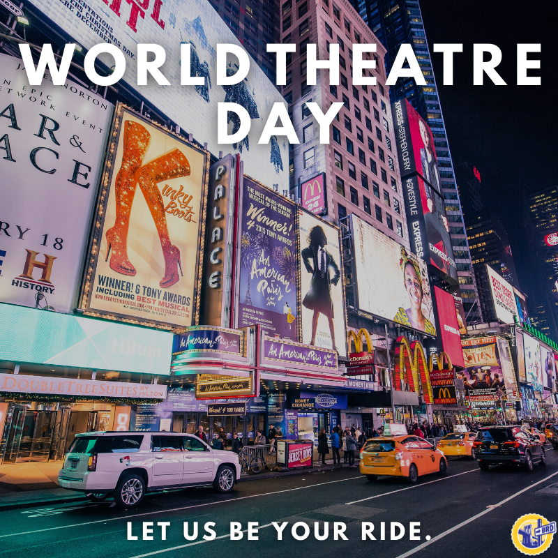 BRDCars83's tweet photo. Today is World Theatre Day, the perfect excuse to catch a show. From Broadway to Brooklyn, we'll take you there. #WorldTheatreDay #Broadway #NewYork #NYC #Brooklyn #NYDriver https://t.co/Z2jQhhgAhg https://t.co/fhYCAaqROA