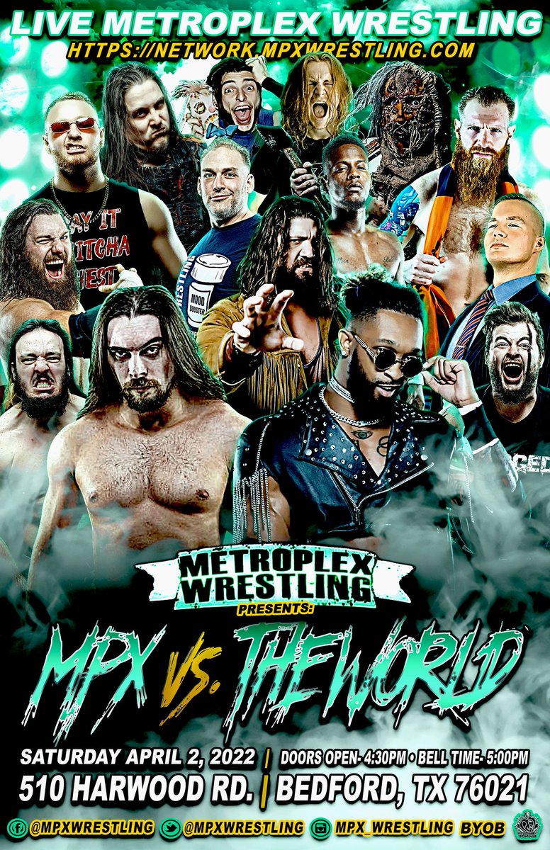 MPXWrestling's tweet photo. Next week at MPX Vs the World we feature @Kal_Jak @AthenaPalmer_FG @PWMonsterHunter @IzzyJames_PW @KodaJacobs_ @DashingChrisBey @StiffRoboGinger @VivaLasAmish @dalespringspro  against our MPX faithful. https://t.co/AjaKkwkXm9