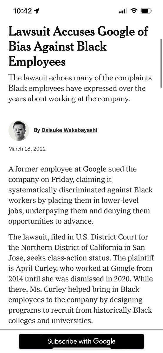 AssuredforUs's tweet photo. @AprilCurley wants you to know what it’s like to be Black at Google. It can’t be good if a Black recruiter is suing. https://t.co/OExsHqJI9O