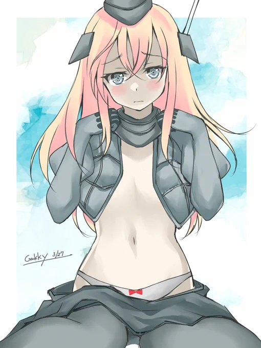 #艦これ版真剣お絵描き60分一本勝負_20220327
#艦これ版深夜の真剣お絵描き60分一本勝負 
その変な服で私、変われるんですか・・・? 