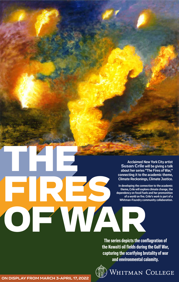 The FIRES OF WAR made after several weeks in the burning oil fields of Kuwait post Gulf War 1. 
31 years ago and still: oil, war, devastating destruction and a total disregard for the biggest existential threat to the Fate of the Earth.
<a href="/whitmancollege/">Whitman College</a> <a href="/foundryvineyard/">Foundry Vineyards</a>