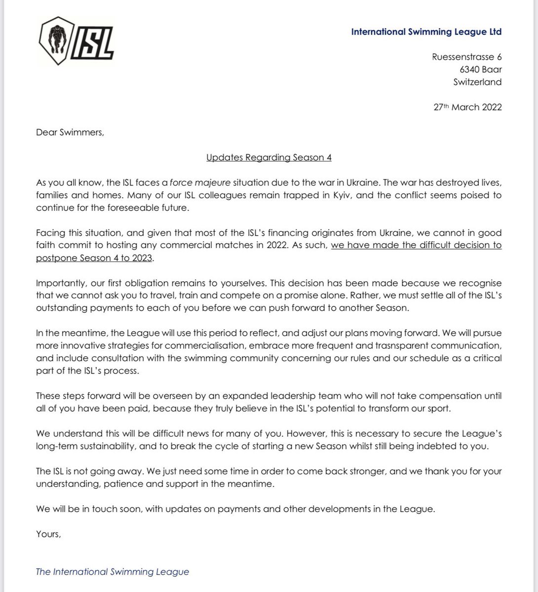 kylesockwell's tweet photo. The ISL 2022 season has been cancelled… https://t.co/srfPsqHZ9S