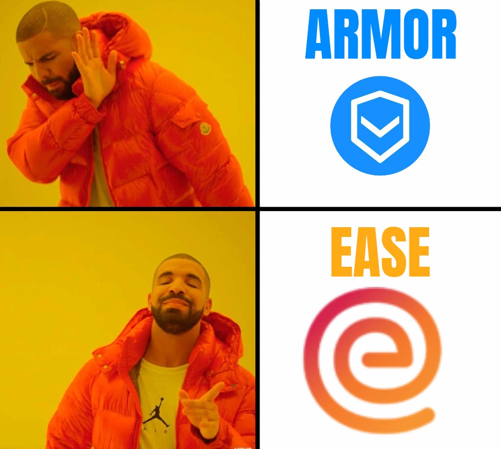 mousse_crypto's tweet photo. Check out the great rebrand of @ArmorFi to @EaseDeFi!

Coming with new dApp giving you EASY access to RCAs (Reciprocally-Covered Assets)!

You'll be able to #CoverYourAssets easily WITHOUT paying premiums, payment occurs only if loss occurs!

Thanks for making #DeFi Safe &amp; Easy! https://t.co/Fsm3wPTmxN