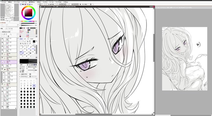 線画作りながら表情差分を作る🤩 