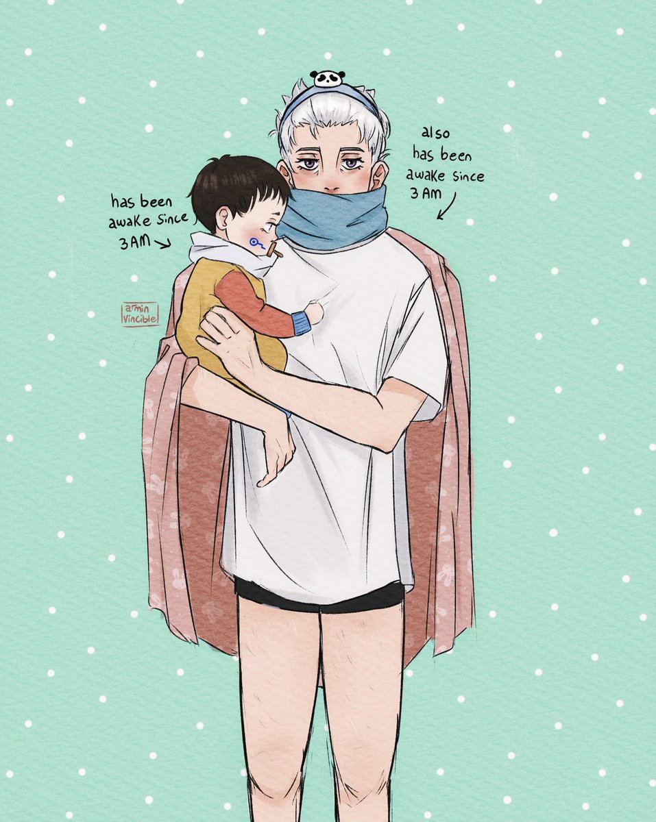 a teething baby with cursed speech = an extra tired toge 💤 

#乙棘 #inuokko