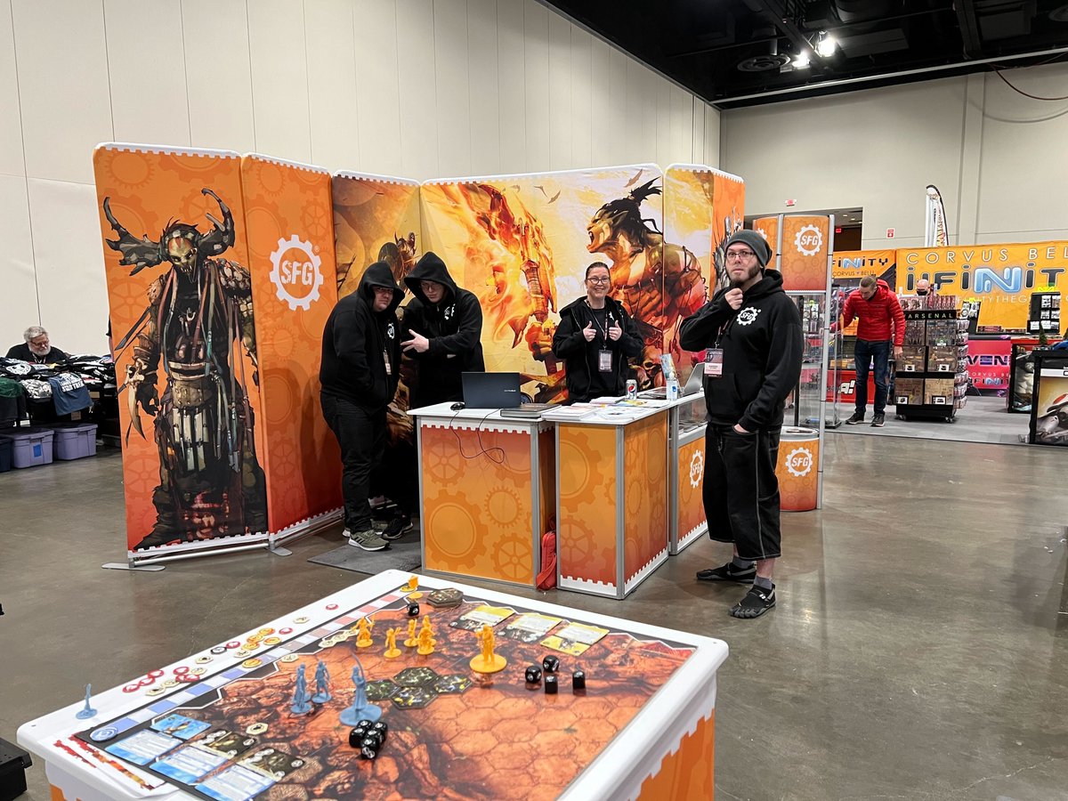 It's the last day of <a href="/AdeptiCon/">AdeptiCon</a> ! 

We're all set up and raring to go, come by to try out Godtear, chat to the team about our games and take advantage of our special show offers!

#Adepticon2022