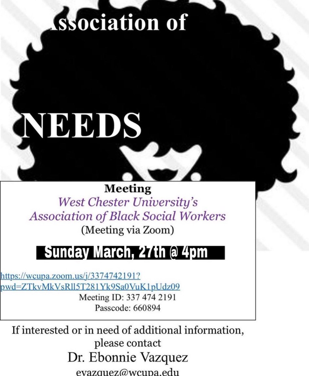 AbswP's tweet photo. Join us for an ABSW meeting today @ 4pm! https://t.co/JAvlOzNfAE