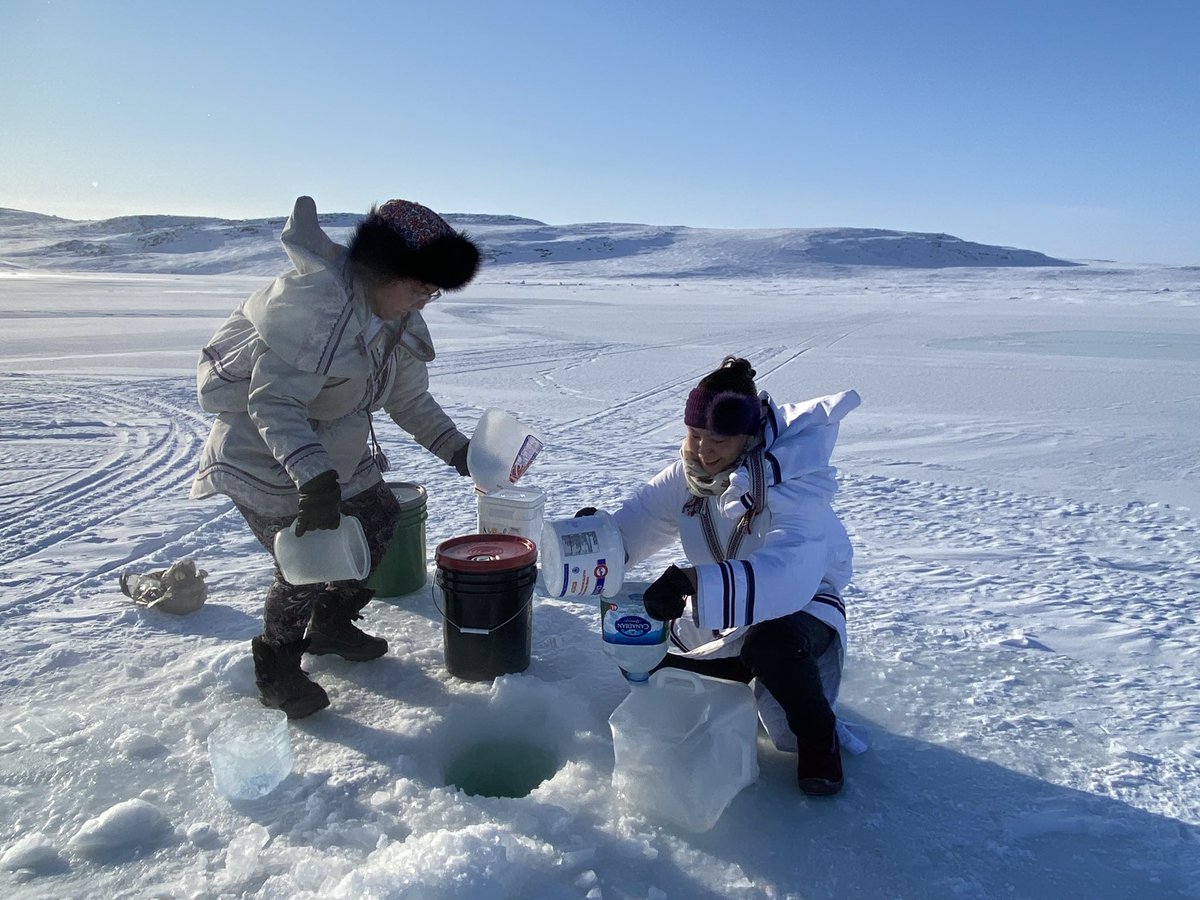 enowdluk's tweet photo. Last month February 19, 2022.  My bestie and I #fetched #riverwater and these 2 ladies showed up, with their babies on their back fetching water as well, #amaartut #ᐊᒫᕐᑐᑦ #ᐃᒥᕐᑕᖅᑐᑦ  ᐊᒫᕐᑐᑎᑦ #Iqaluit isn’t this #Beautiful #Photo😘 #Nunavut https://t.co/BAPF8U8uoV