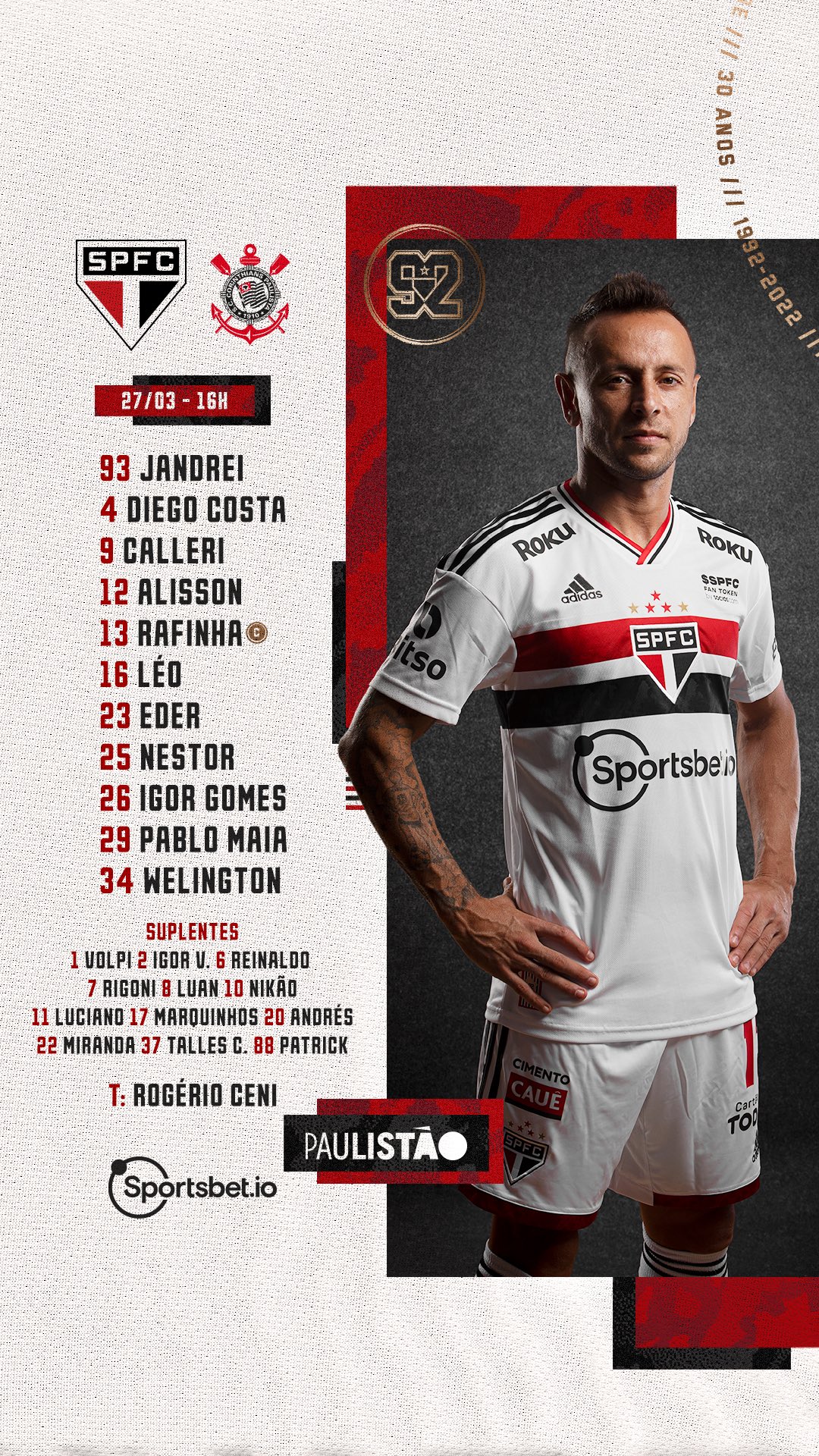 SÃO PAULO, SP - 05.03.2022: SÃO PAULO FC X CORINTHIANS - Diego