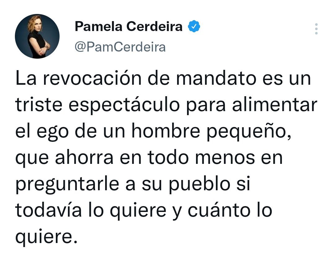 De este tamaño es el descaro de los consejeros del <a href="/INEMexico/">@INEMexico</a> ponen como moderadora a una odiadora profesional del presidente .
#AMLOSeQueda <a href="/PamCerdeira/">Pamela Cerdeira</a>