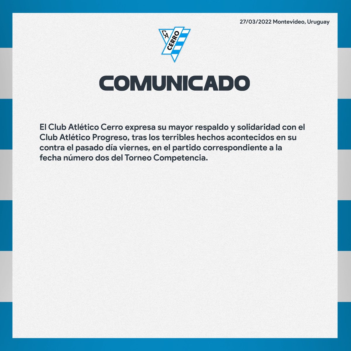 Comunicado oficial.