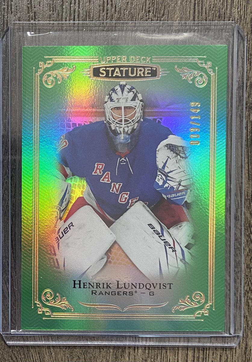 Drews_Way's tweet photo. Alright let’s do another #NYR card giveaway. If the Rangers beat Buffalo tonight and give up 1 or fewer goals I’ll give away this Henrik Lundqvist Stature card (one of my favorite series of cards) to a follower who likes and RTs this https://t.co/DLc71pW5h4