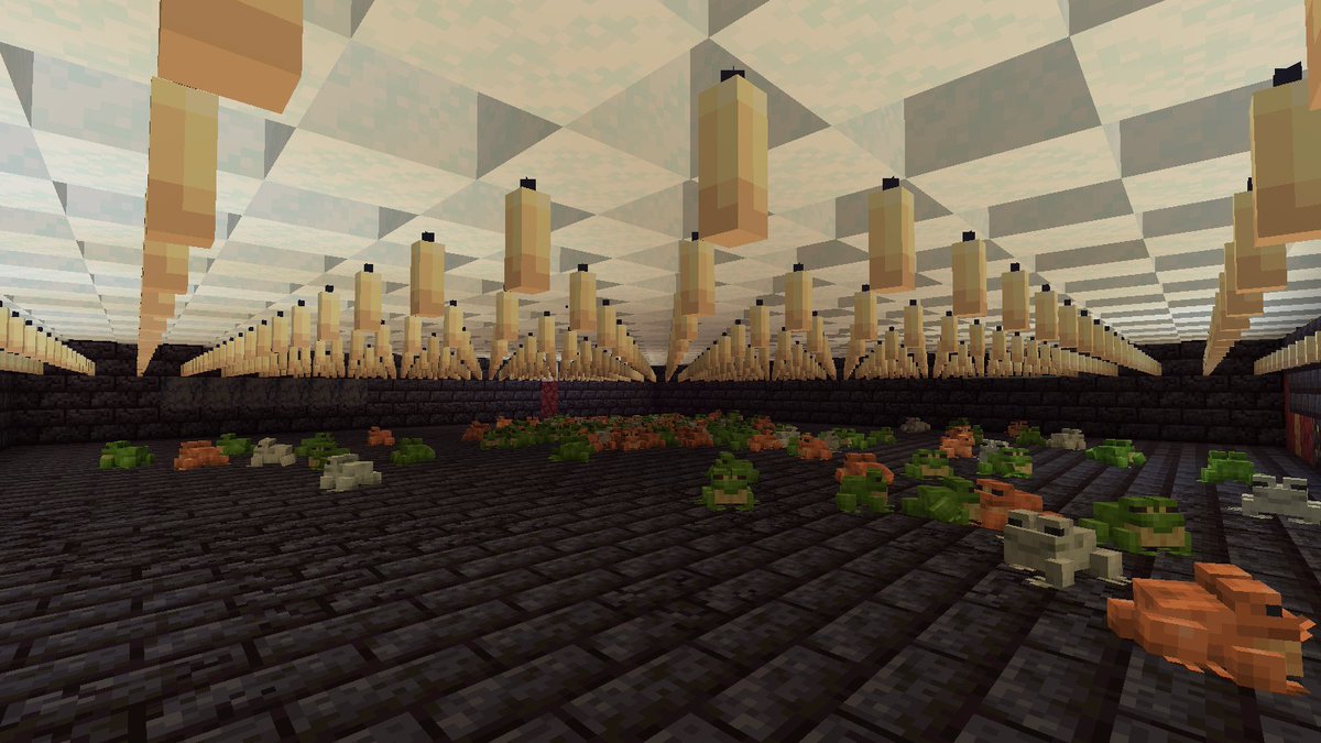 Look at all those frogs - The Zenysis community is working hard to make an amazing froglight farm! 1.19 is very cool; join today to experience it yourself.