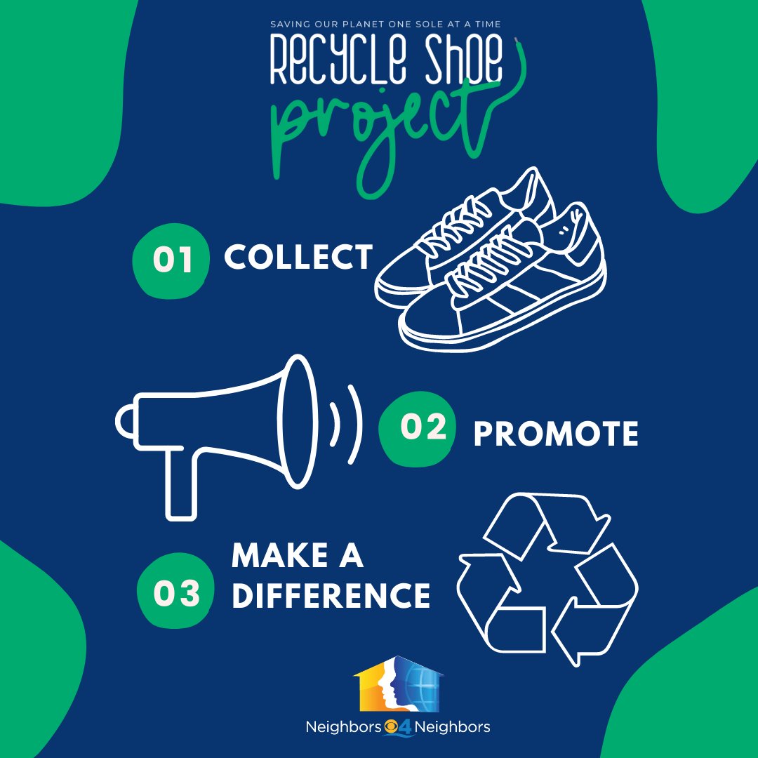 Order a box and start collecting shoes TODAY! It's as easy as 1, 2, 3! Visit neighbors4neighbors.org/shoes to get started today ♻💚 #doyourpart #saveourplanet #solesaver #recycleshoes #sustainability #sustainablefashion #sneakers #shoes #usedshoes #secondhand #recycleshoeproject