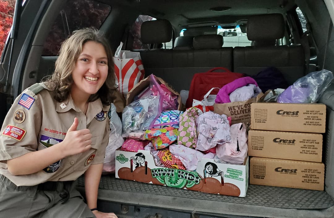 cpcbsa (@cpcbsa) on Twitter photo Way to Scout Chloe Bartlett of Pacific Trail Scouts BSA troop 5124! For her Eagle Scout Project, Chloe and her team created 50 hygiene and first aid kits (in custom-sewn bags!) for <a href="/RoseHaven_PDX/">Rose Haven</a>.
Thank you, Chloe and Congratulations on all of your achievements!
#PreparedForLife Way to Scout Chloe Bartlett of Pacific Trail Scouts BSA troop 5124! For her Eagle Scout Project, Chloe and her team created 50 hygiene and first aid kits (in custom-sewn bags!) for <a href="/RoseHaven_PDX/">Rose Haven</a>.
Thank you, Chloe and Congratulations on all of your achievements!
#PreparedForLife