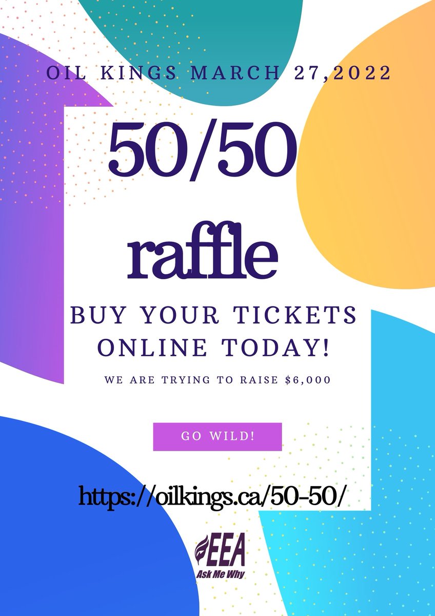 EEdmonton's tweet photo. Please help us raise our goal! Today only! Time to buy your tickets. Live in Alberta? Click on the 5050 link for oil kings tickets. Help us raise funds for the EEA. https://t.co/nWvzxp1KXV #EEA #epilepsy #oilkings #hockey #juniorhockey #help #fundraiser https://t.co/fzmNTG0XWz
