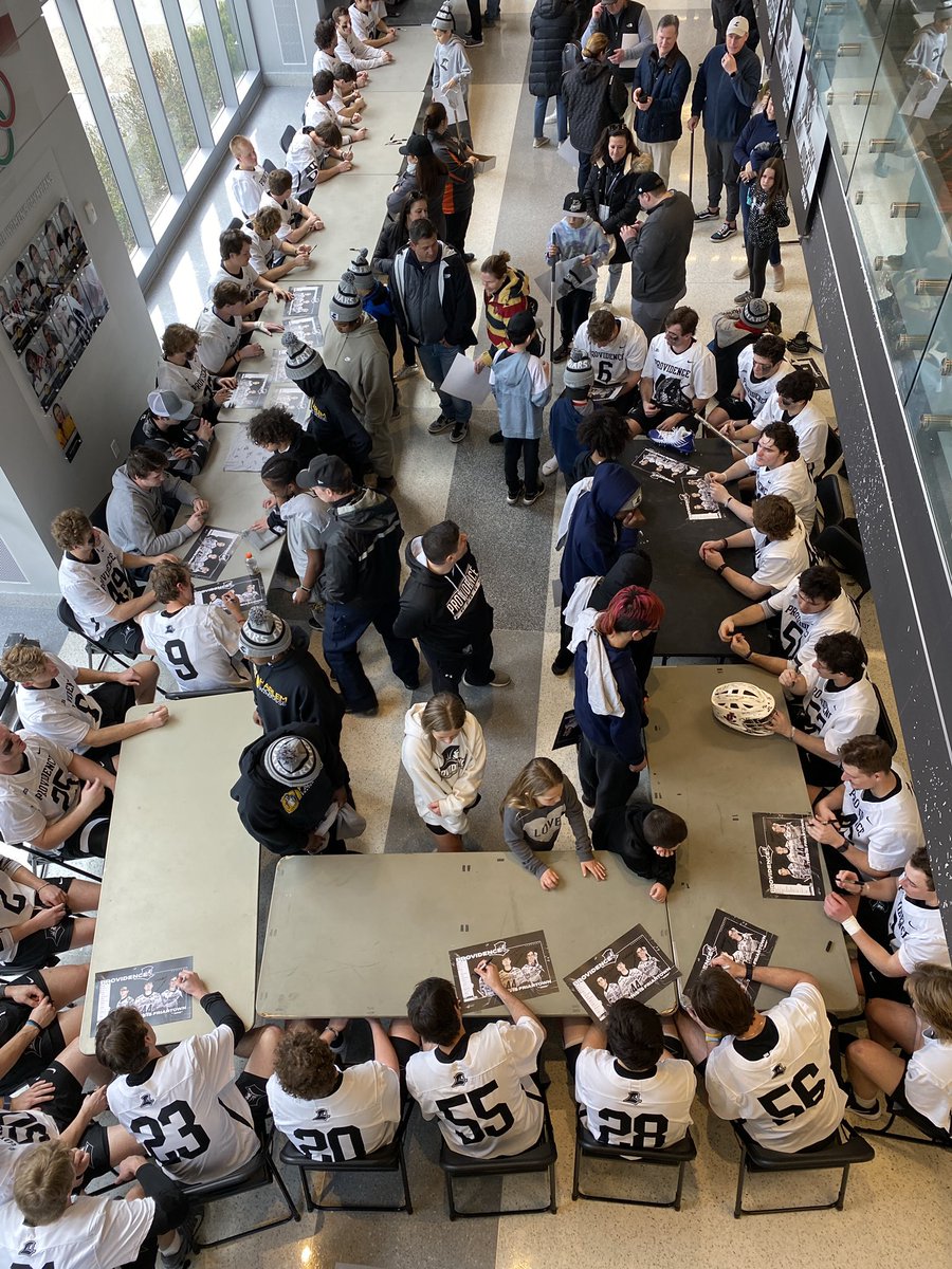 PCFriarsLax's tweet photo. Outstanding day made even more special by welcoming @HarlemLacrosse Boston to Friartown to take in our OT win over Hofstra & enjoy post game autograph session! We had a blast getting to know you guys & spending time together! Go Friars! #PCWayEveryday @IMLCACoaches #LEAD @PC_SAAC https://t.co/QGSeQP4iN8