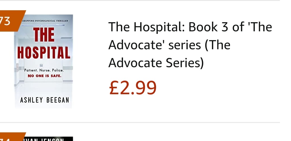 AshleyBeegan's tweet photo. Thank you to everyone who has pre-ordered The Hospital!

It isn't out until Friday but already hit the top 100 new releases in Psychological Fiction thanks to your support 🥰 https://t.co/fQekEFH3By