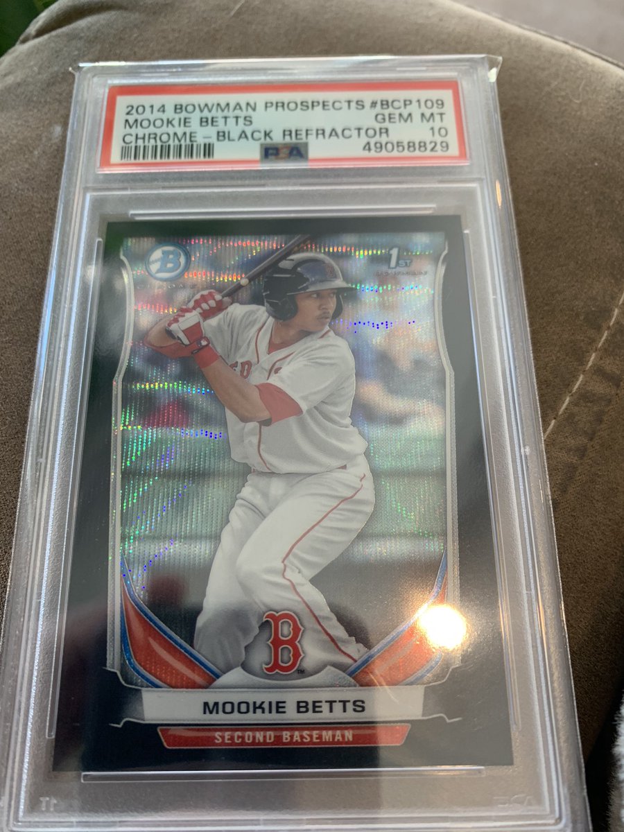 evanhein's tweet photo. @deepfriedbreaks Mookie 1st Chrome -$200
Degrom throwing-$300
Mookie topps Chrome-$1k (2 available)
Mookie black wave-$2250 https://t.co/cEAWx5AQFn