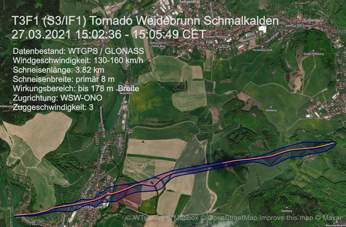 WTsurvey's tweet photo. Tornado Tag : Heute vor einem Jahr am 27.03.2021 konnten 3 Tornado's von uns bestätigt und kartiert werden. In Dortmund, Schmalkalden und am Rennsteig. #wtinfo #Unwetter #Tornado #Dortmund #NRW #Thüringen #tornade https://t.co/xUwEjzoOgy